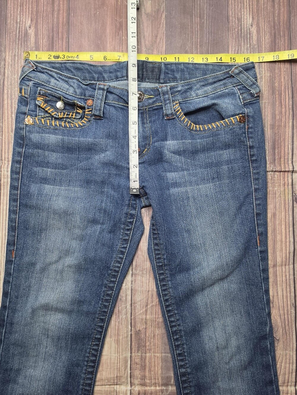 True Religion Billy Boot Cut Thick Yellow Stitch Jeans - Picture 7 of 8